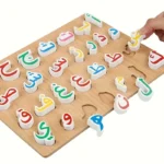 لغز الحروف العربية الخشبي (لوحة الأبجدية مونتيسوري)